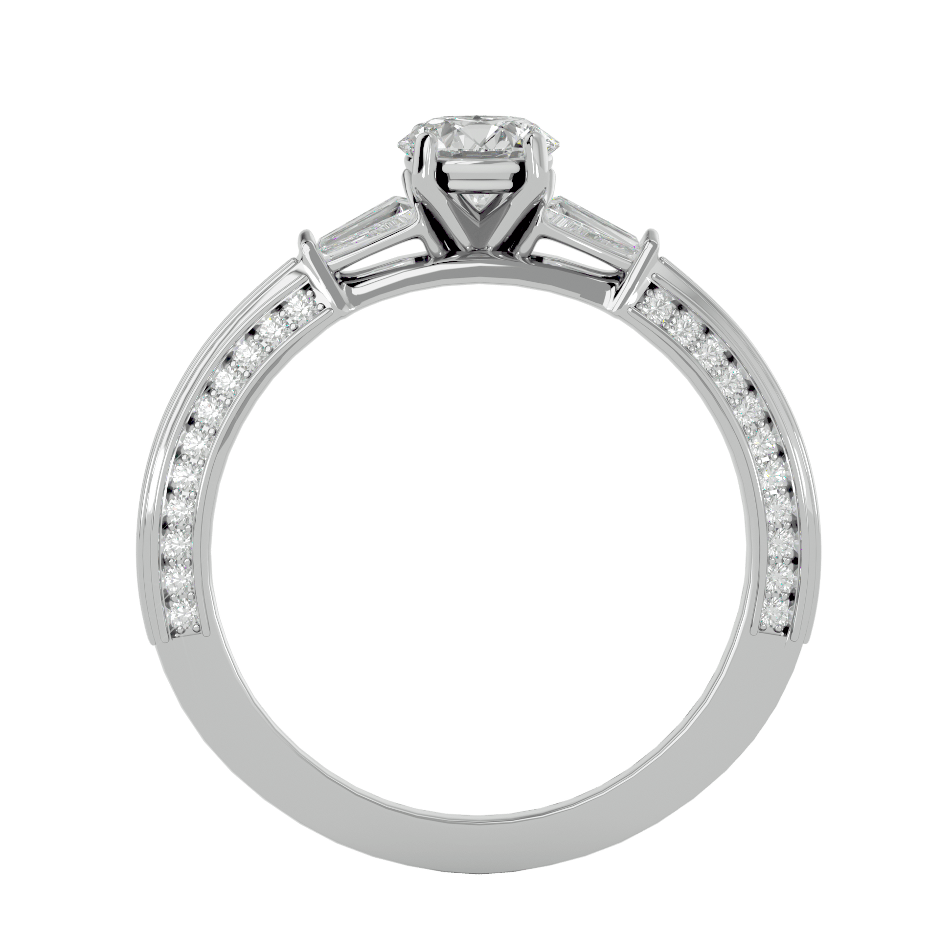 Lab Grown Round Diamond In White Gold Solitaire Ring