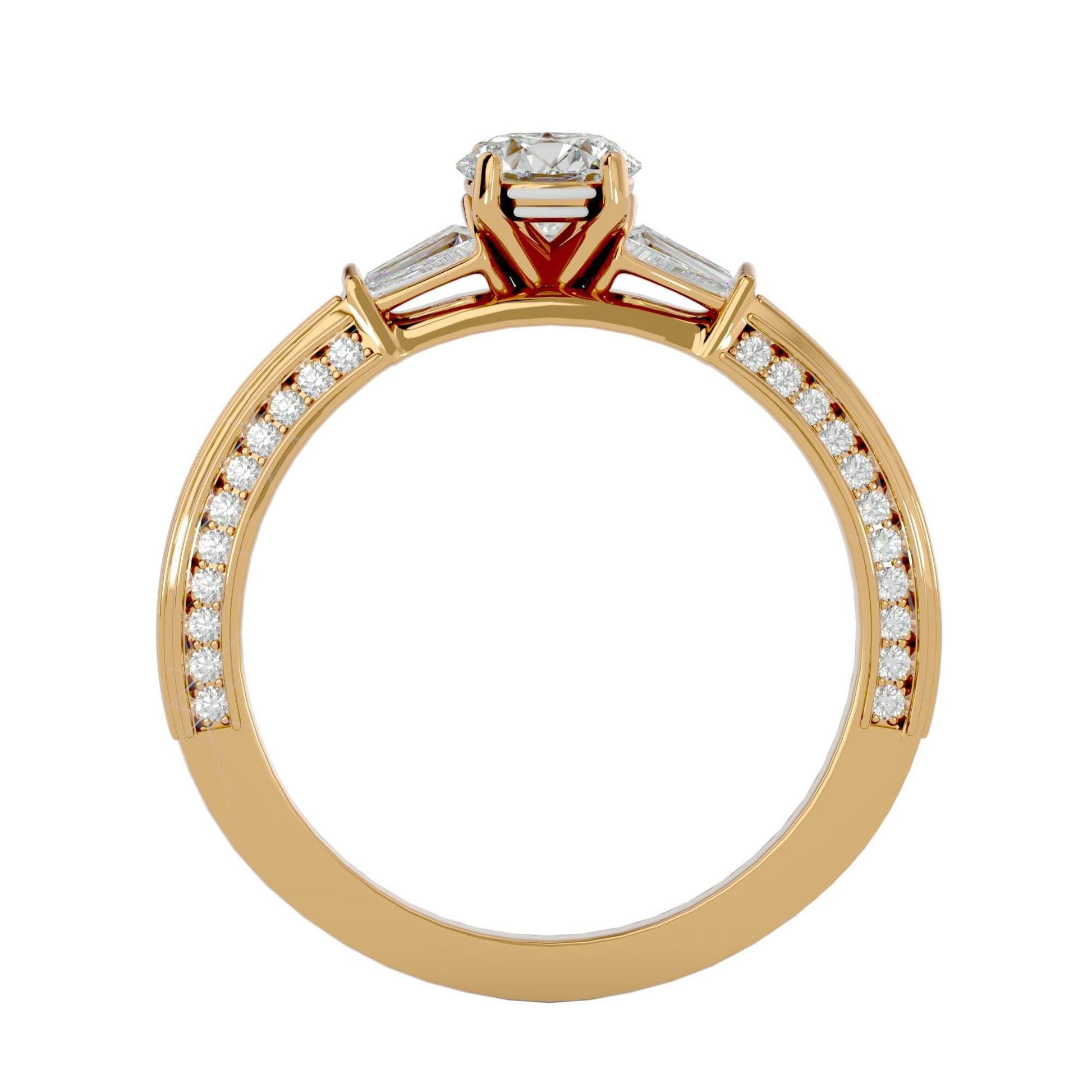 Lab Grown Round Diamond Solitaire Ring In Yellow Gold