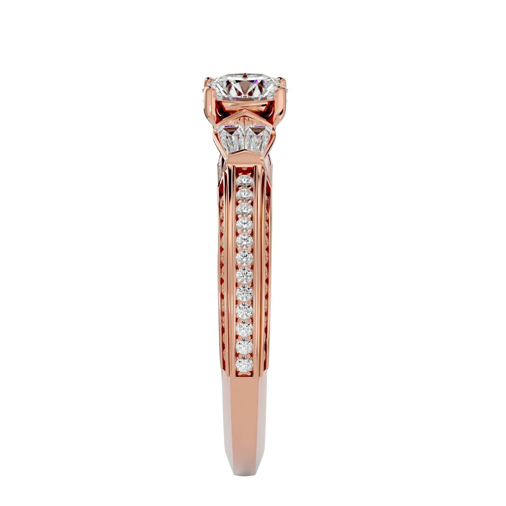 Lab Grown Round Diamond Solitaire Ring In Rose Gold