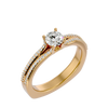 Lab Grown Round Cut Diamond Solitaire Ring In Yellow Gold