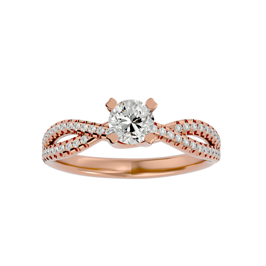 Amazing Lab Grown Round Cut Diamond Halo Ring In Rose Gold