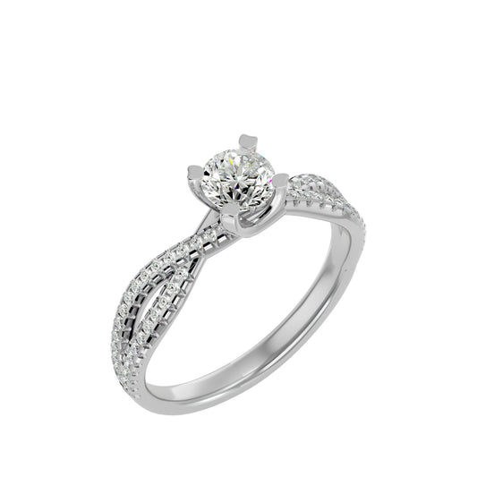 Amazing Lab Grown Round Cut Diamond Halo Ring In Platinum