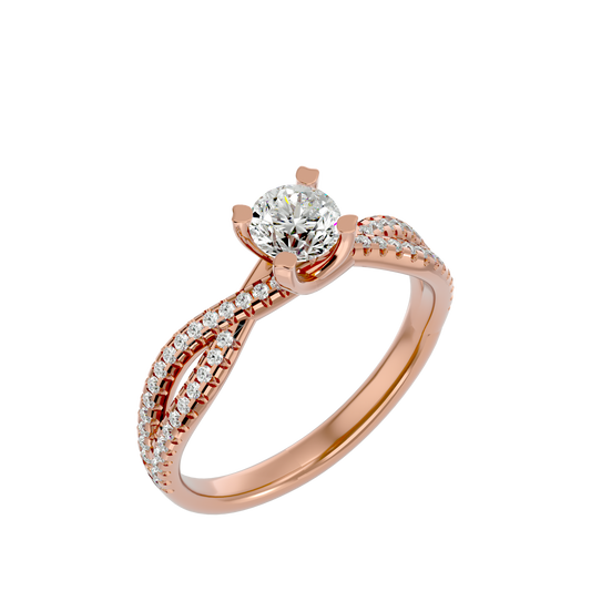 Amazing Lab Grown Round Cut Diamond Halo Ring In Rose Gold