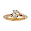 Lab Grown Round Cut Diamond Halo Ring In Yellow Gold