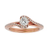 Lab Grown Round Cut Diamond Halo Ring In Rose Gold