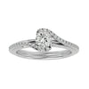 Lab Grown Round Cut Diamond Halo Ring In Platinum