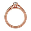 Lab Grown Round Cut Diamond Halo Ring In Rose Gold