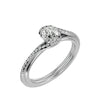 Lab Grown Round Cut Diamond Halo Ring In Platinum