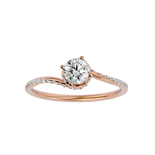 Brilliant Lab Grown Round Diamond Halo Ring In Rose Gold