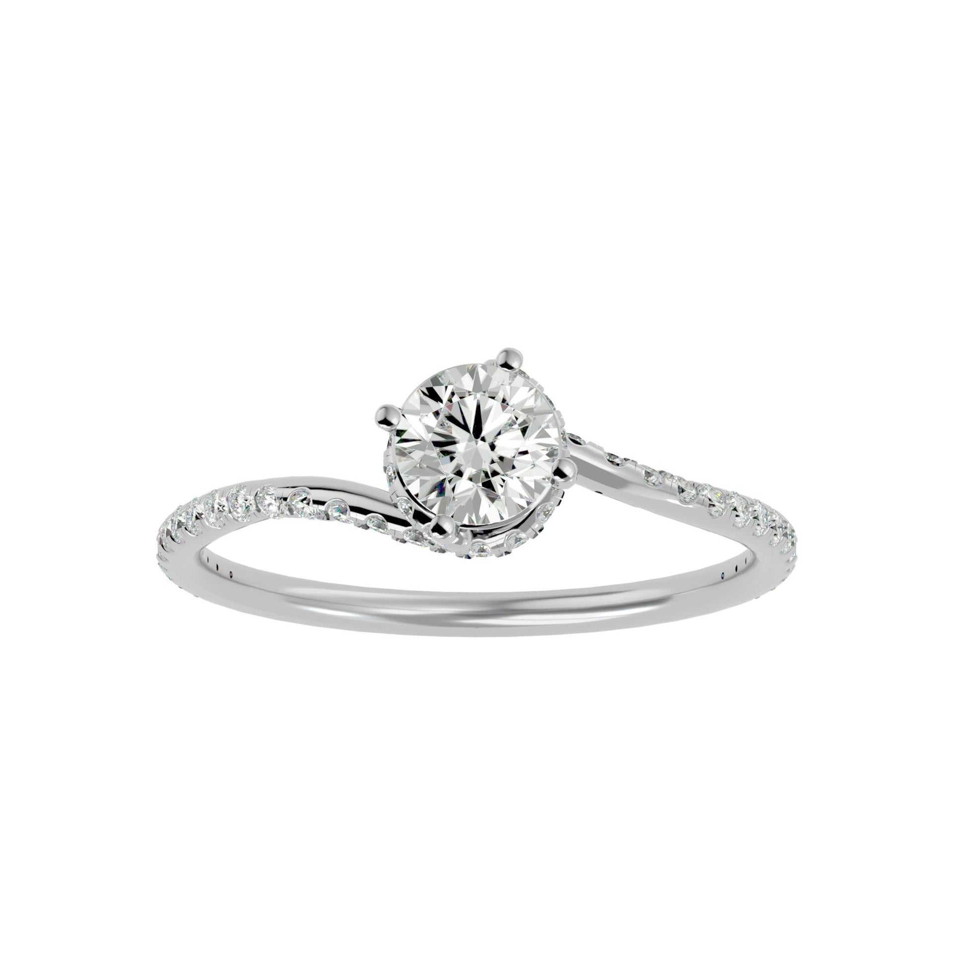 Brilliant Lab grown Round Diamond Halo Ring In Platinum