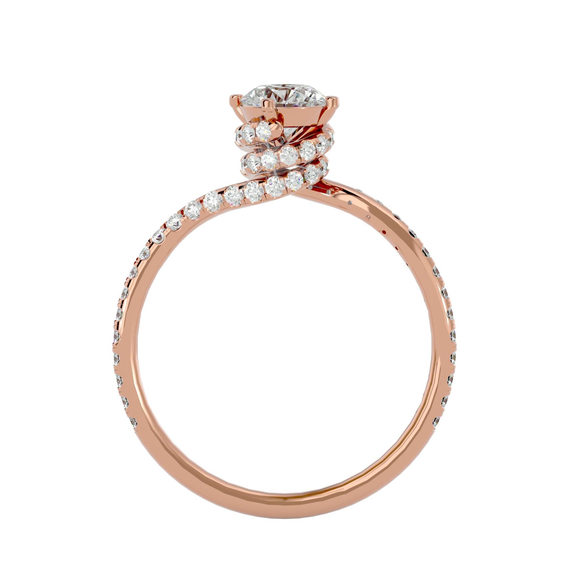 Brilliant Lab Grown Round Diamond Halo Ring In Rose Gold