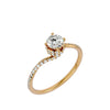 Brilliant Lab Grown Round Diamond Halo Ring In Yellow Gold