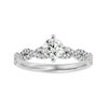 Lab Grown Round Cut Diamond Halo Ring In Platinum