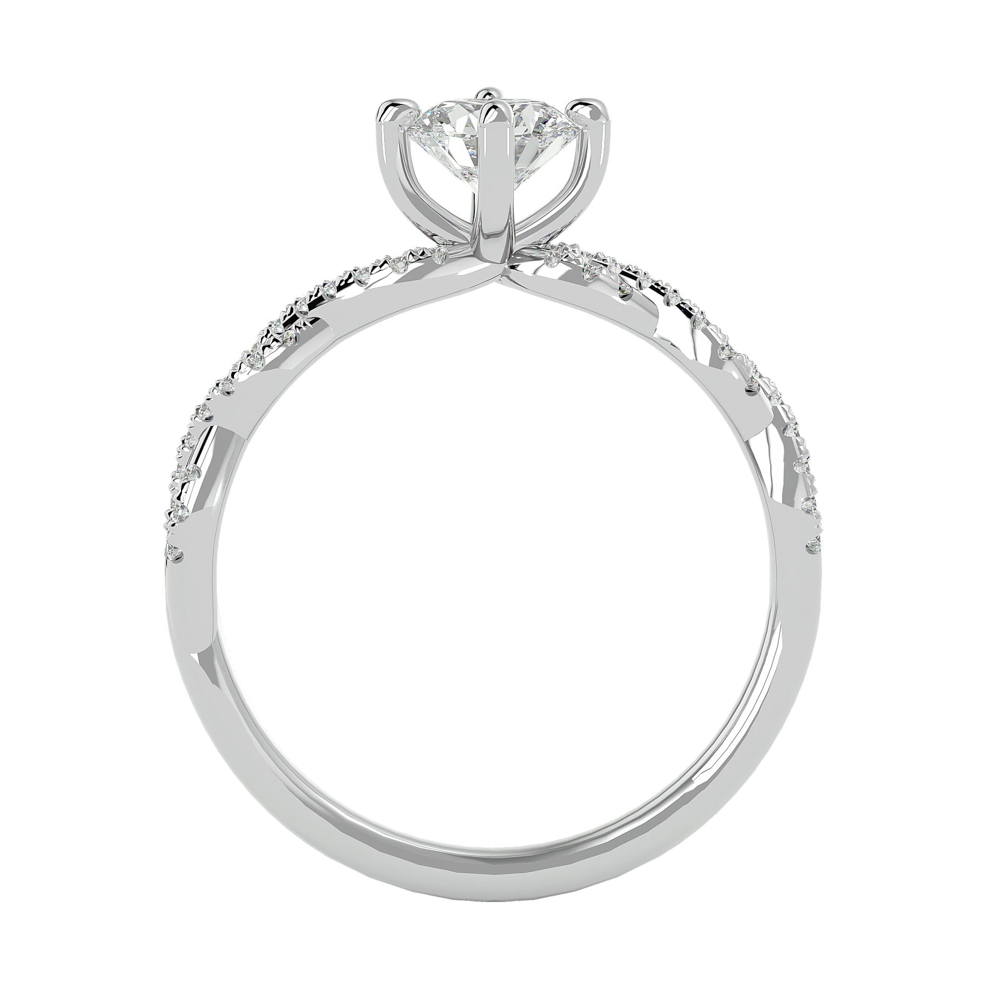 Lab Grown Round Cut Diamond Halo Ring In Platinum