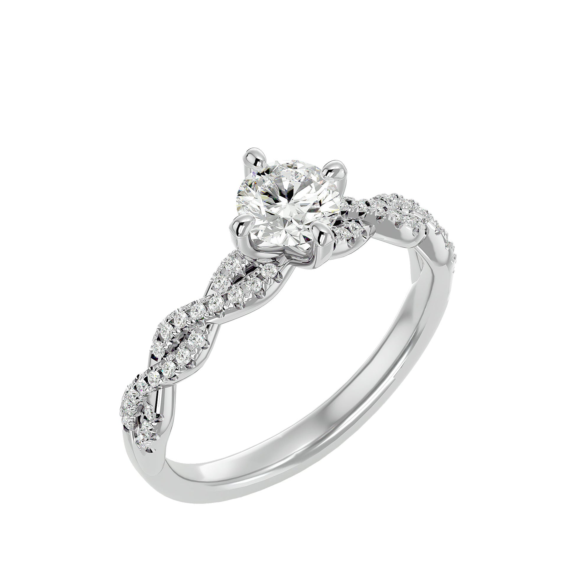 Lab Grown Round Cut Diamond Halo Ring In Platinum