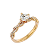 Lab Grown Round Cut Diamond Halo Ring In Yellow Gold