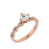 Lab Grown Round Cut Diamond Halo Ring In Rose Gold