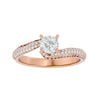 Lab Grown Round Cut Diamond Halo Twirl Ring In Rose Gold