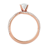 Lab Grown Round Cut Diamond Halo Twirl Ring In Rose Gold