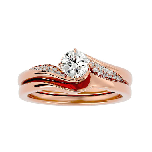 Lab Grown Round Diamond Halo Ring In Rose Gold