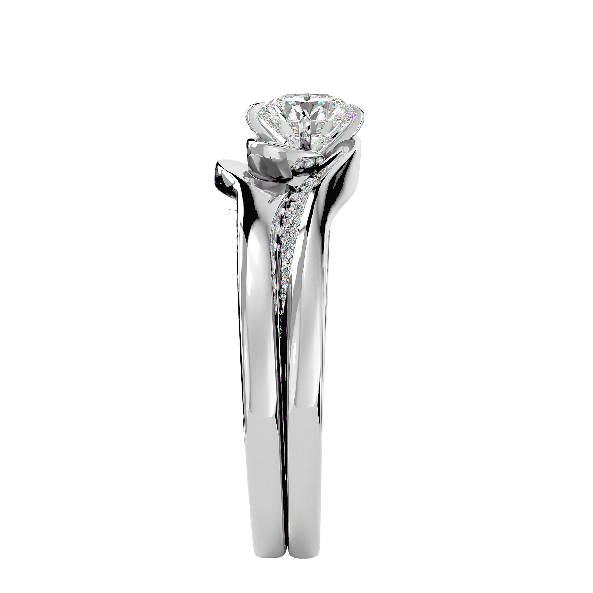 Lab Grown Round Diamond Halo Ring In Platinum