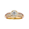 Lab Grown Round Diamond Halo Ring In Yellow Gold