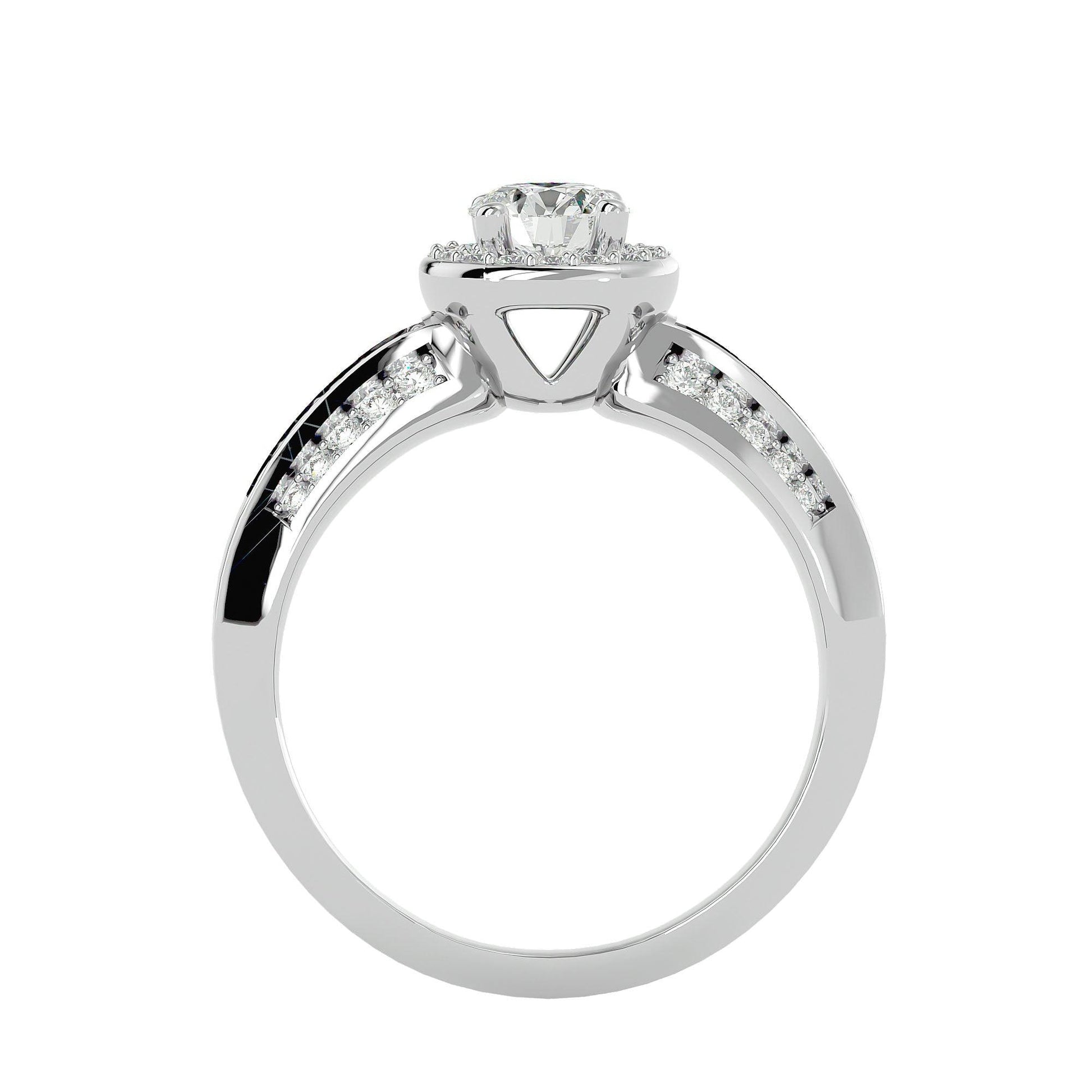 Lab Grown Round Diamond Halo Ring In Platinum