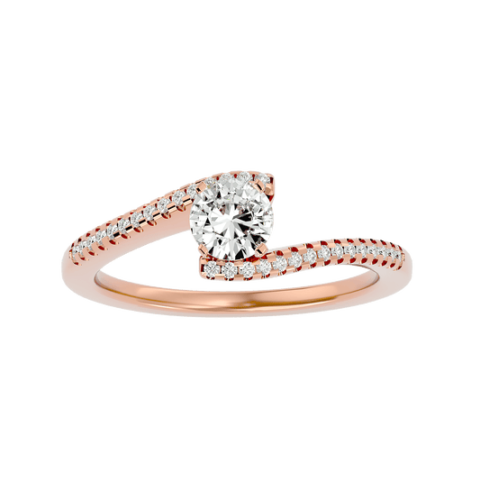 Lab Grown Round Diamond Halo Ring In Rose Gold