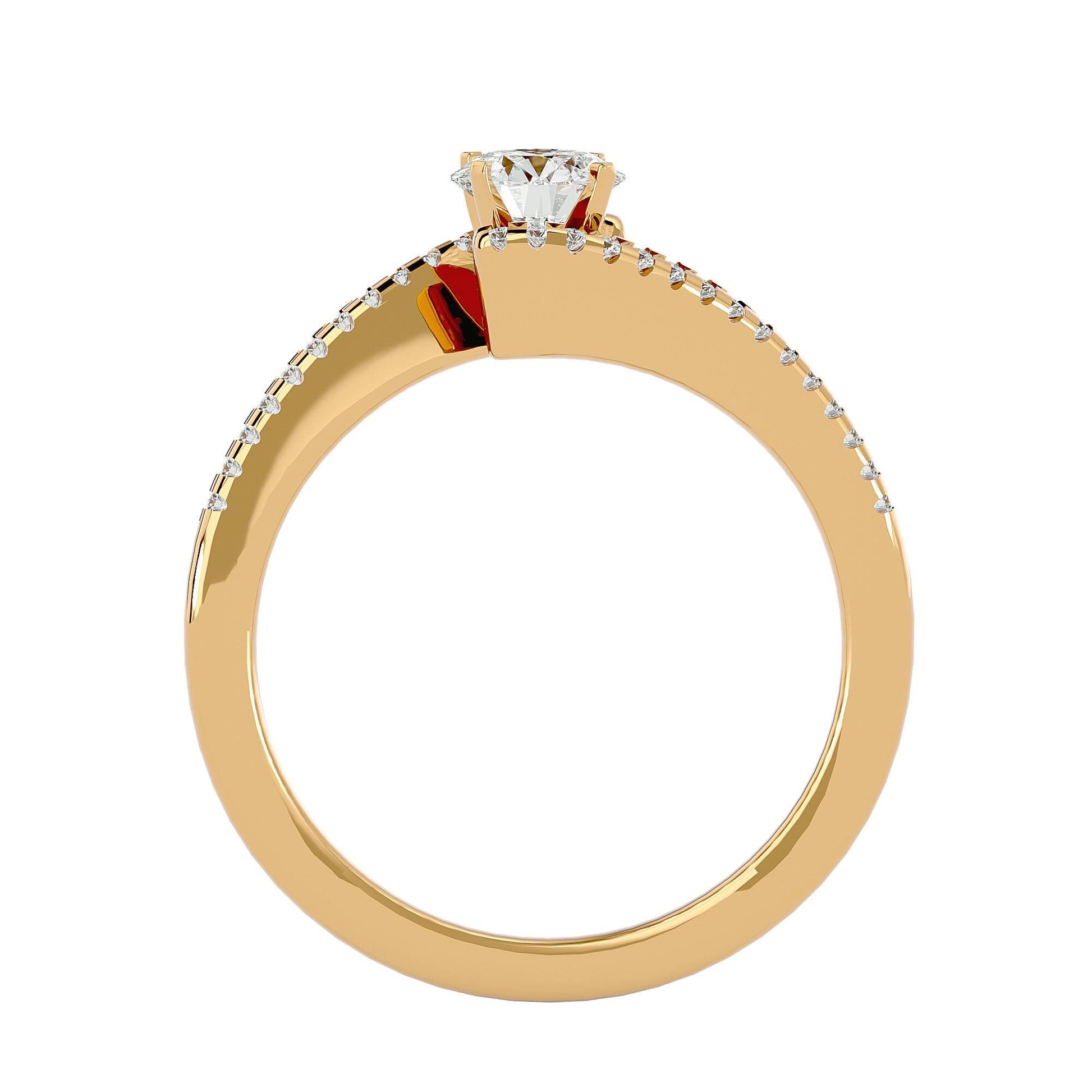 Lab Grown Round Diamond Halo Ring In Yellow Gold