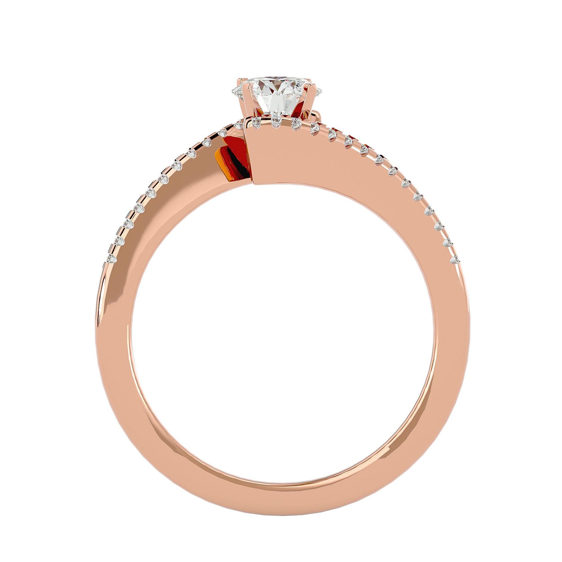 Lab Grown Round Diamond Halo Ring In Rose Gold