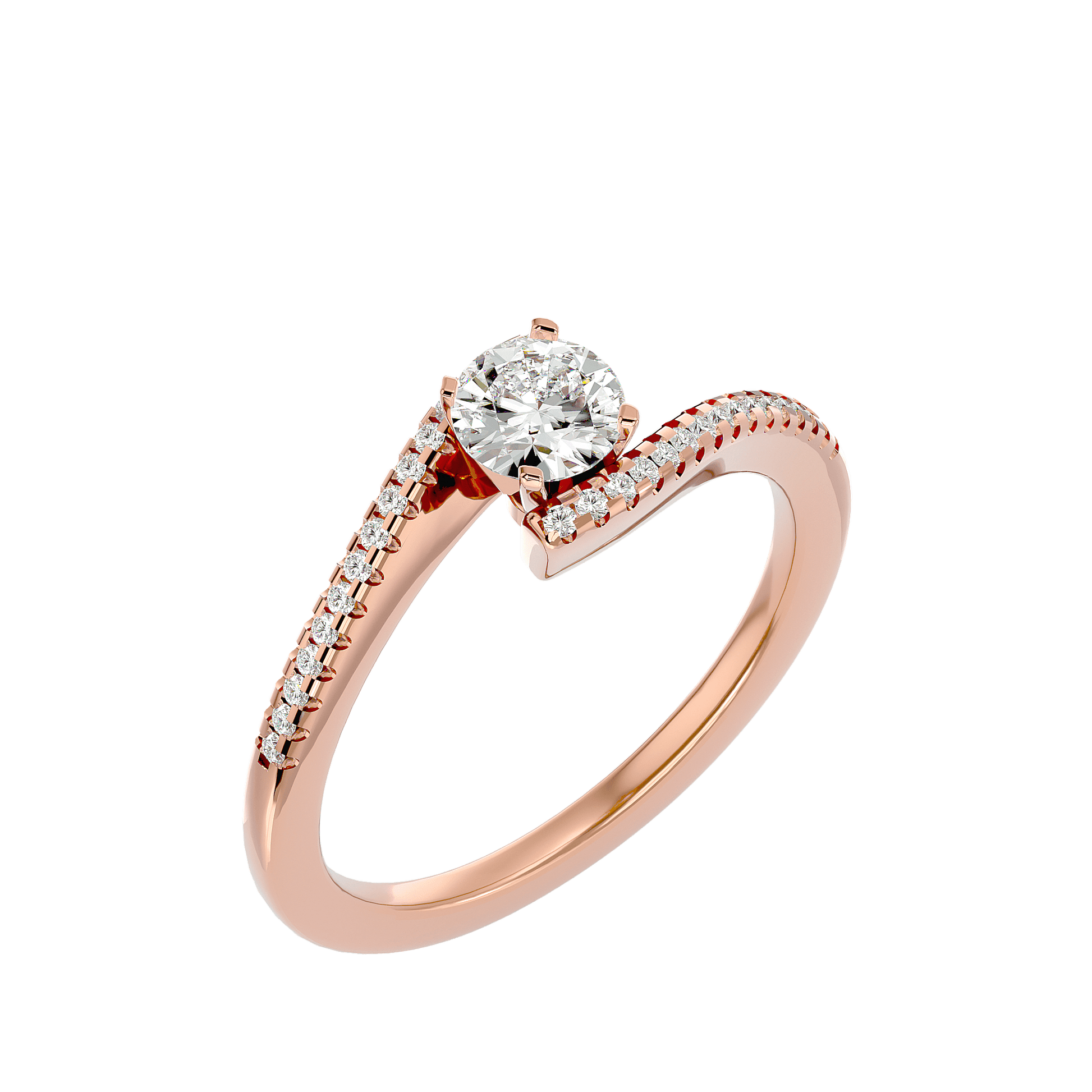 Lab Grown Round Diamond Halo Ring In Rose Gold