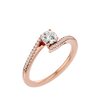 Lab Grown Round Diamond Halo Ring In Rose Gold