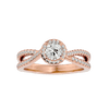 Adorned Lab Grown Round Diamond Halo Ring In Rose Gold