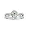 Adorned Lab Grown Round Diamond In White Gold Halo Ring