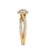 Adorned Lab Grown Round Diamond Halo Ring In Yellow Gold