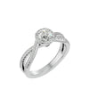 Adorned Lab Grown Round Diamond In White Gold Halo Ring