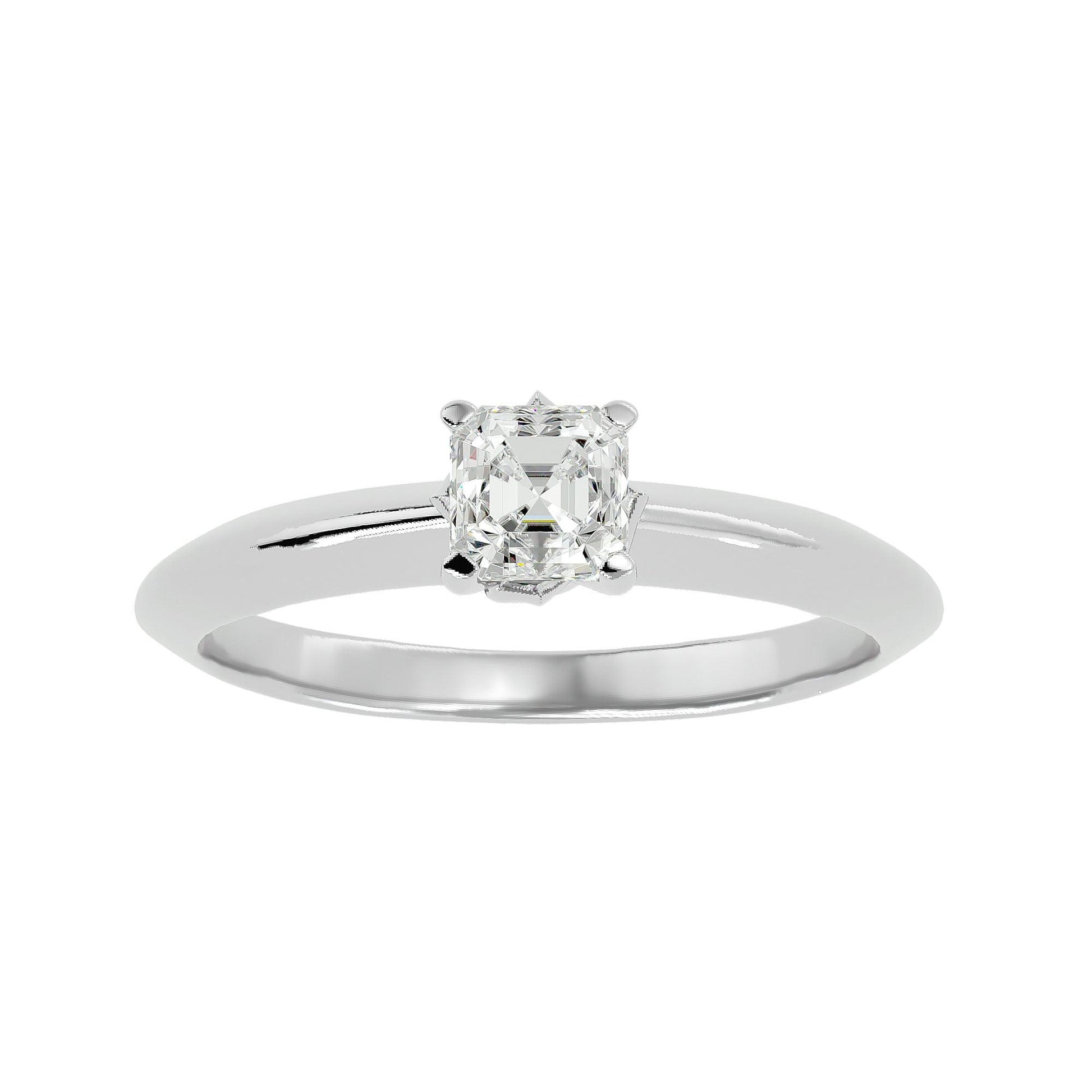 Lab Grown Emerald Cut Diamond In White Gold Solitaire Ring