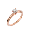 Lab Grown Emerald Cut Diamond Solitaire Ring In Rose Gold