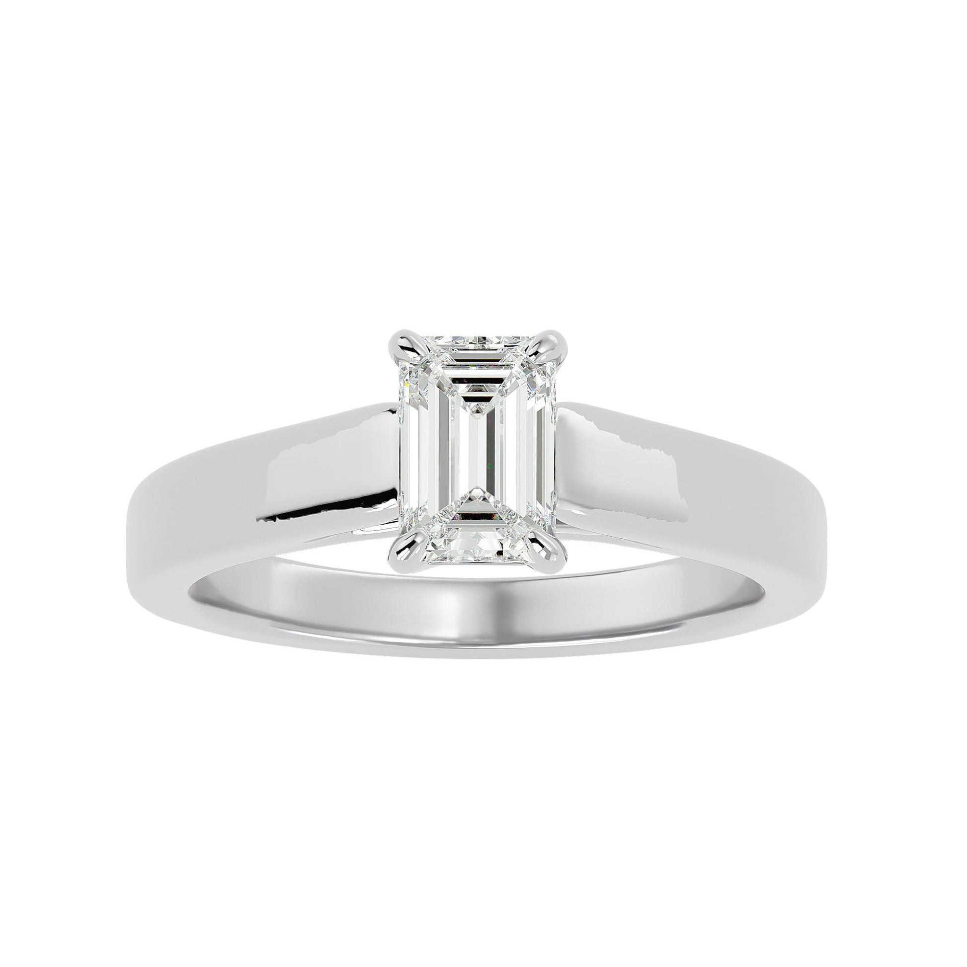 Ageless Lab Grown Emerald Cut Diamond Solitaire Ring In Platinum