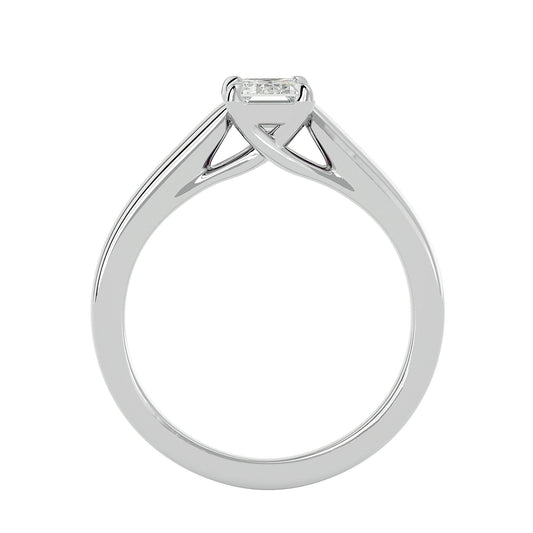 Ageless Lab Grown Emerald Cut Diamond In White Gold Solitaire Ring