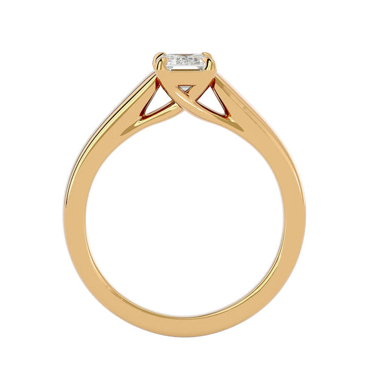 Ageless Lab Grown Emerald Cut Diamond Solitaire Ring In Yellow Gold