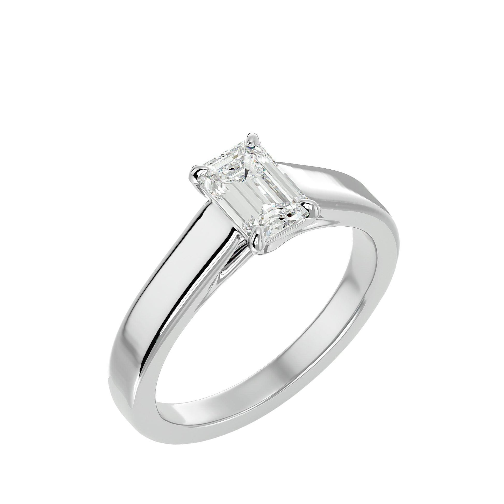 Ageless Lab Grown Emerald Cut Diamond Solitaire Ring In Platinum