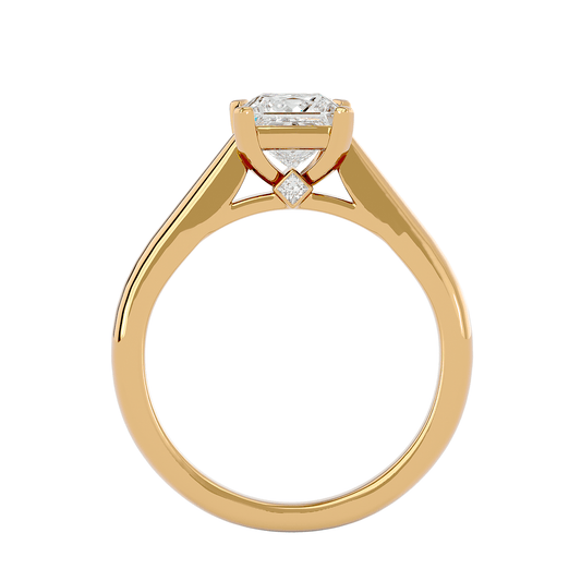 Allure Lab Grown Princess Cut Diamond Solitaire Ring In Yellow Gold