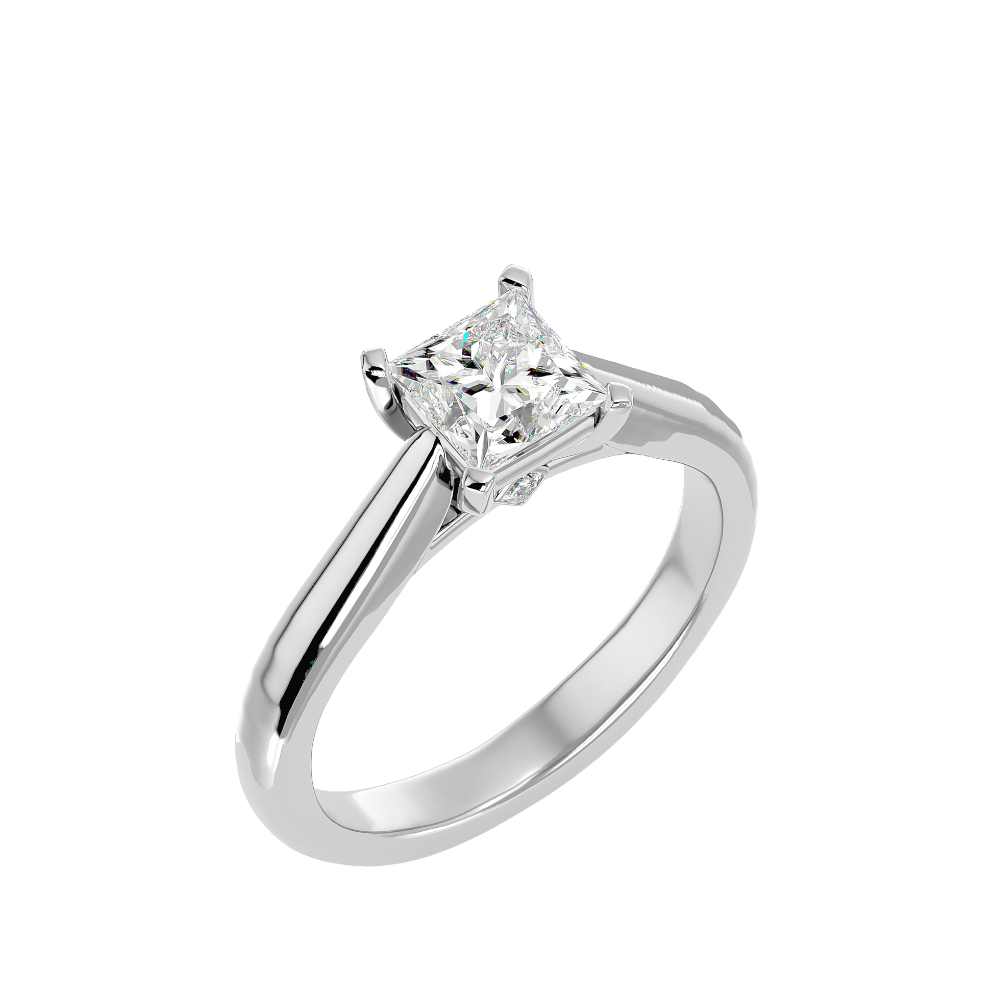 Allure Lab Grown Princess Cut Diamond Solitaire Ring In Platinum