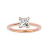 Lab Grown Princess Cut Diamond Solitaire Ring In Rose Gold