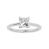 Lab Grown Princess Cut Diamond In White Gold Solitaire Ring