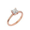 Lab Grown Princess Cut Diamond Solitaire Ring In Rose Gold