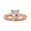 Lab Grown Princess Cut Diamond Solitaire Ring In Rose Gold