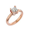 Lab Grown Princess Cut Diamond Solitaire Ring In Rose Gold