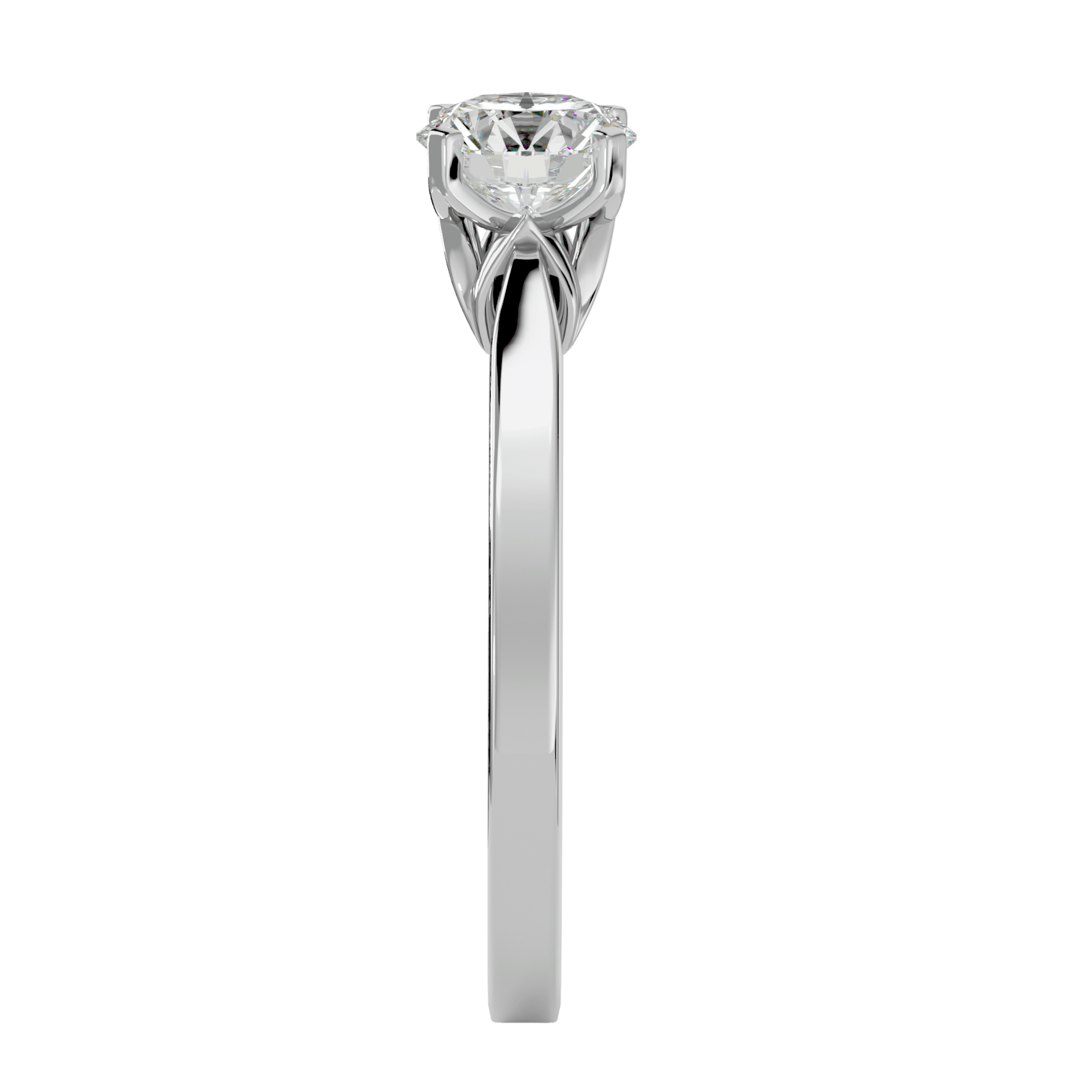 Lab Grown Round Cut Diamond In White Gold Solitaire Ring